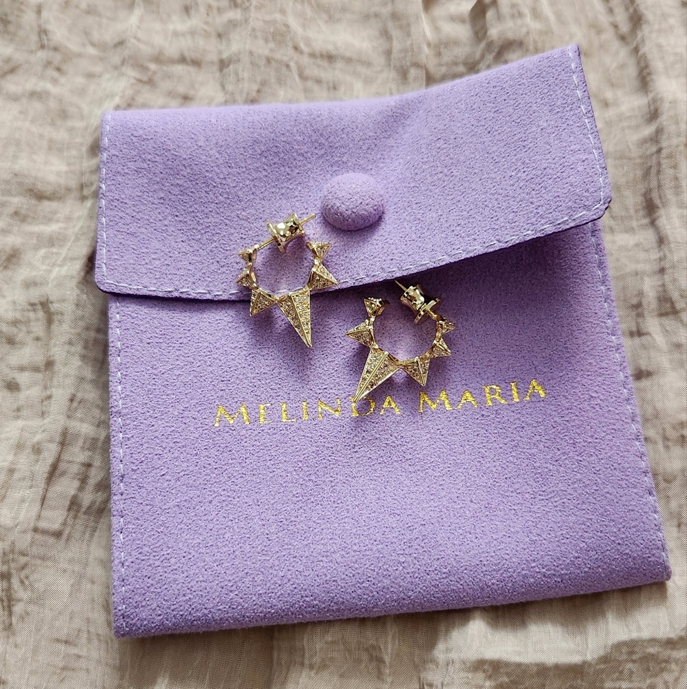 Melinda Maria Gabriella Pavé Spike Hoops [NWT!]